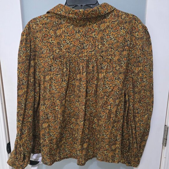 Treasure & Bond Brown Paisley Puff Sleeve Blouse L – NWT 100% Cotton - Picture 9 of 10